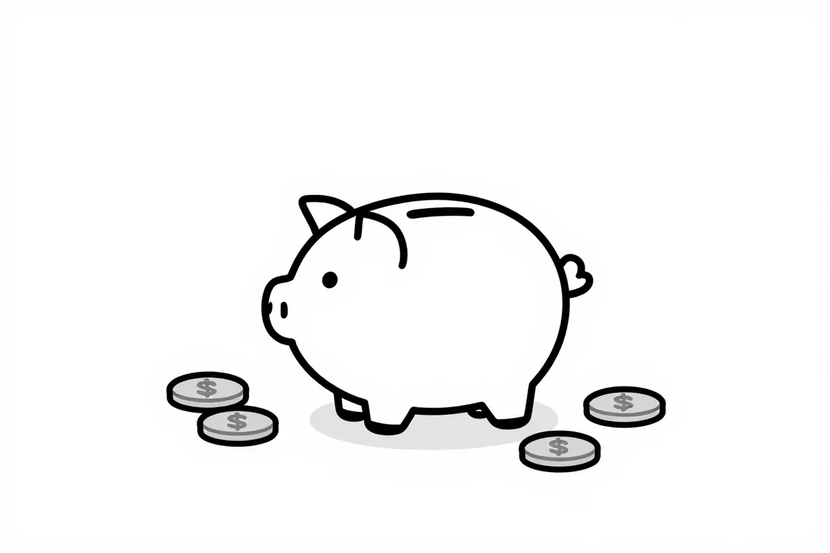 a piggy bank surrounded by coins