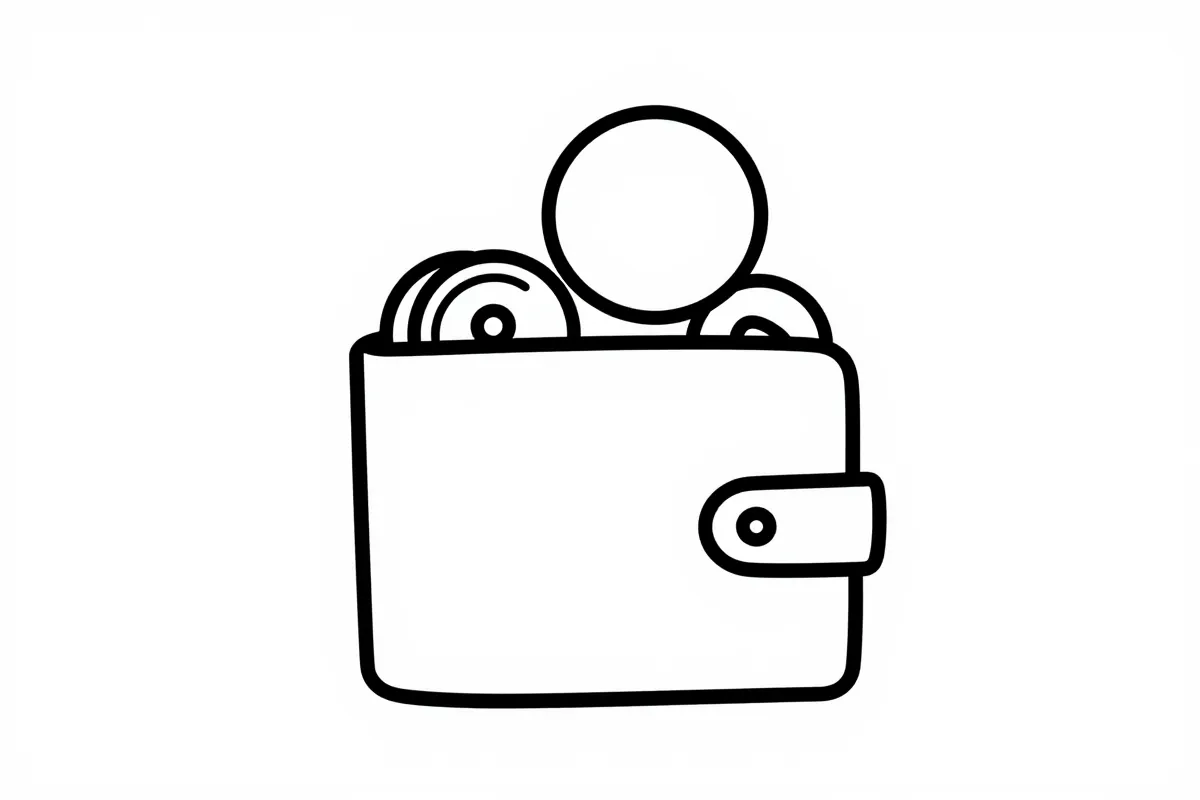 a wallet with coins spilling out
